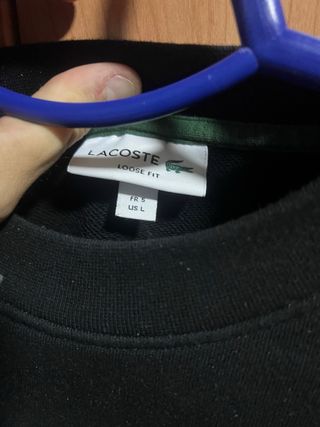 Sudadera Lacoste Negra con Logo Cocodrilo