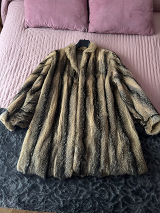 Abrigo de piel de zorro ártico natural