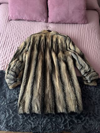 Abrigo de piel de zorro ártico natural