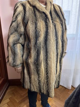 Abrigo de piel de zorro ártico natural