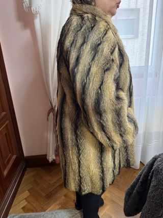 Abrigo de piel de zorro ártico natural