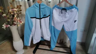 Tuta Nike uomo felpata blu e bianca
