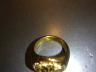 Anillo de oro chapado 24k con diseño de león,