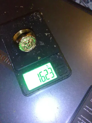 Anillo de oro chapado 24k con diseño de león,