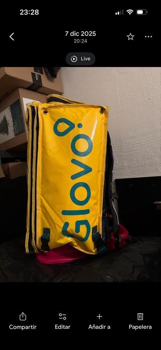 Mochila Glovo Azul y Amarilla