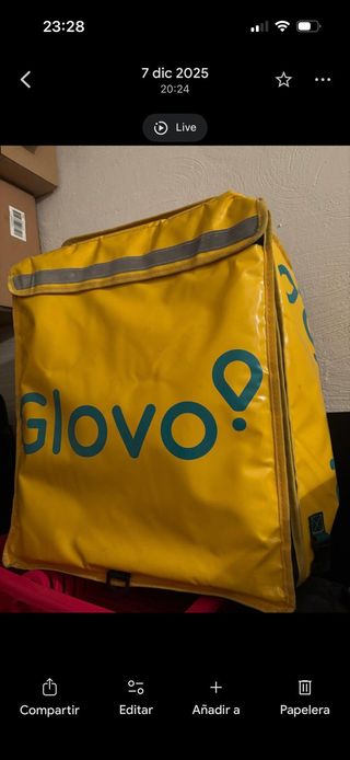 Mochila Glovo Azul y Amarilla