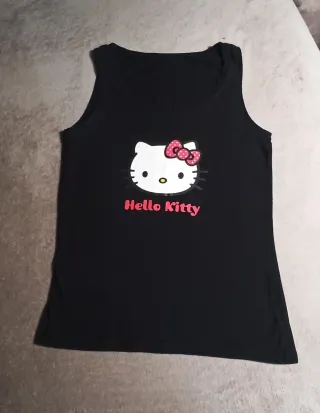 Camiseta sin mangas Hello Kitty negra