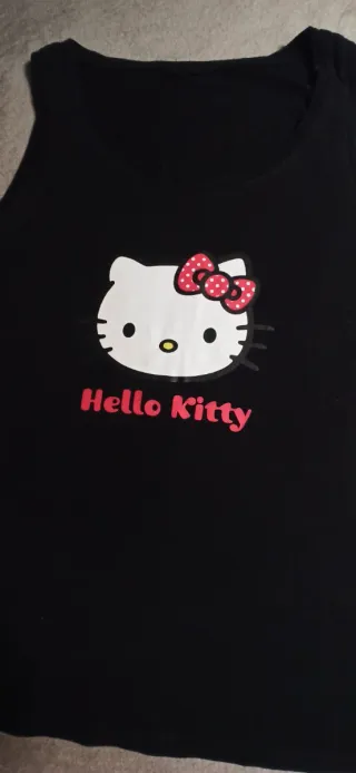 Camiseta sin mangas Hello Kitty negra