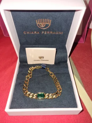 Bracciale Ferragni Collezione Chain Verde Oro