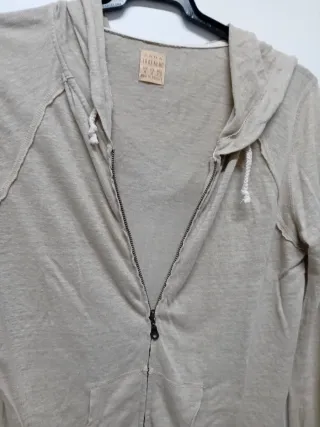 Chaqueta sudadera Zara Lino Beige Talla M