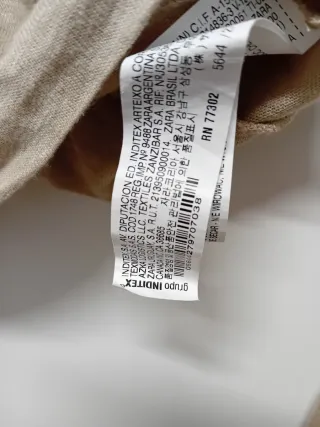 Chaqueta sudadera Zara Lino Beige Talla M