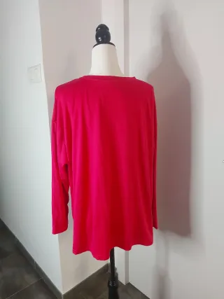 Camiseta rosa happy manga larga