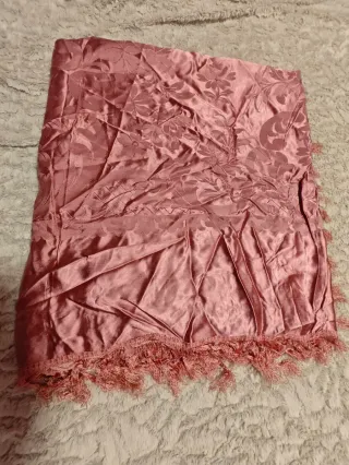 Colcha de seda rosa con estampado floral es ,Rf 03