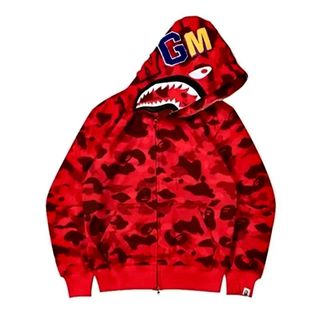 BAPE Sudadera Roja Camuflaje Tiburón