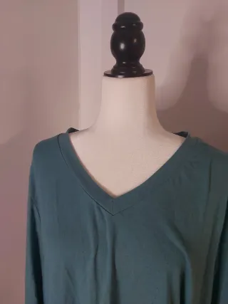 Camiseta manga larga verde azulado