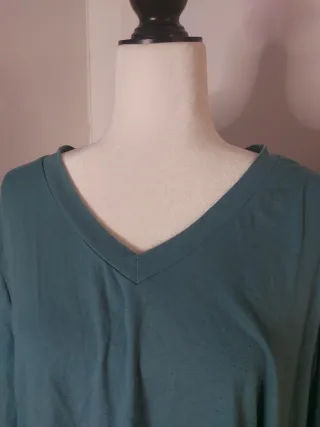 Camiseta manga larga verde azulado