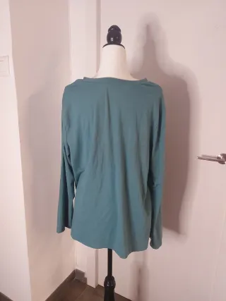 Camiseta manga larga verde azulado