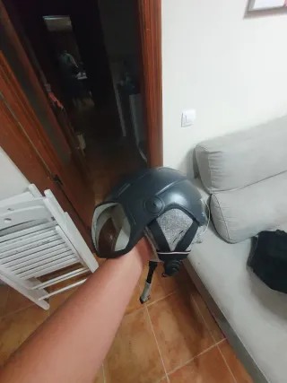 Casco de esquí con visera espejo