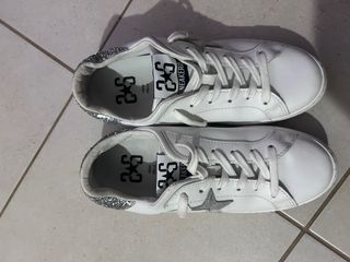 Scarpe 2star bianche con stella argento