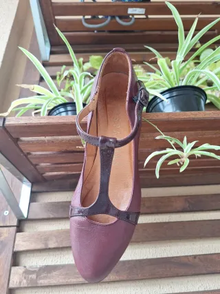 Zapatos Mary Jane Hispanitas Piel Burdeos