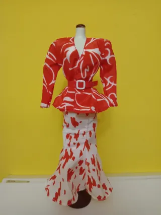 Vestito Barbie Rosso e Bianco