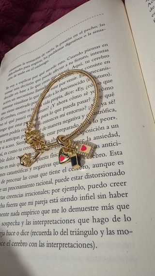 Pulsera Acero Dorado y Rosa