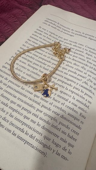 Pulsera Acero Dorado y Rosa