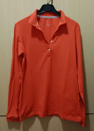Polo manga larga Decathlon naranja