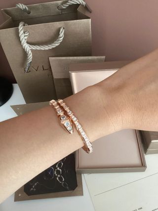 Pulsera Bulgari Serpiente Oro Rosa Diamantes