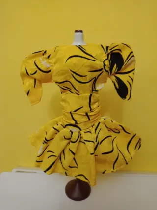 Vestito Barbie Giallo Stampato