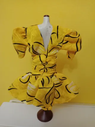 Vestito Barbie Giallo Stampato