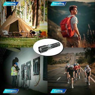 Linterna LED Recargable 300000 Lúmenes Táctica