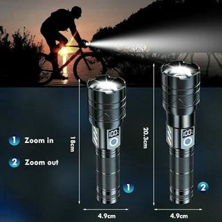 Linterna LED Recargable 300000 Lúmenes Táctica