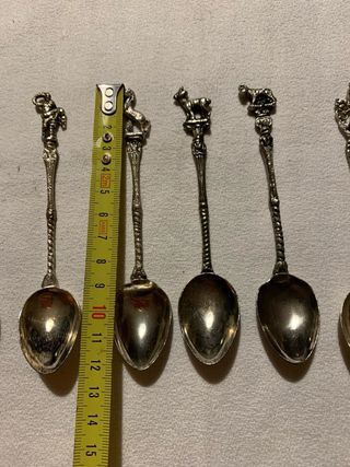 6 Cucchiaini da collezione con simboli