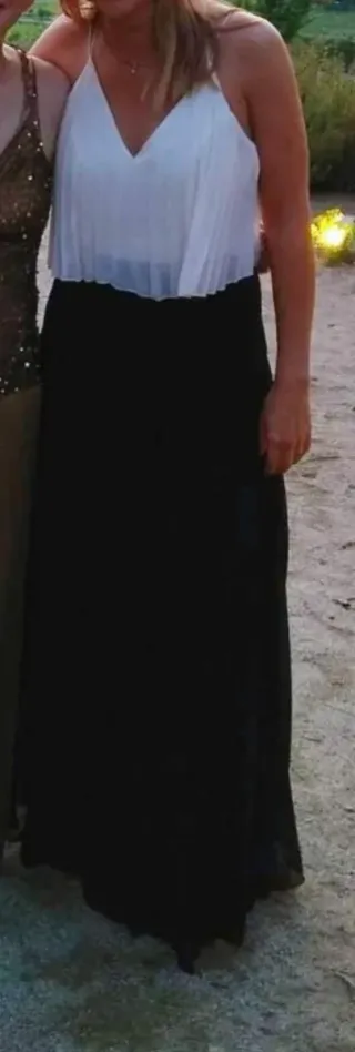 Vestido de fiesta blanco y negro