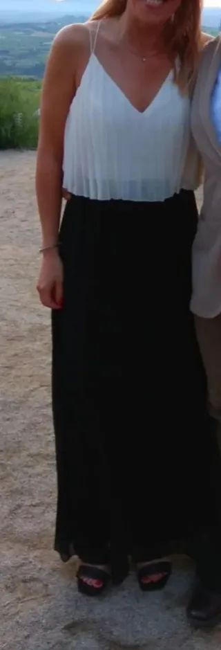 Vestido de fiesta blanco y negro