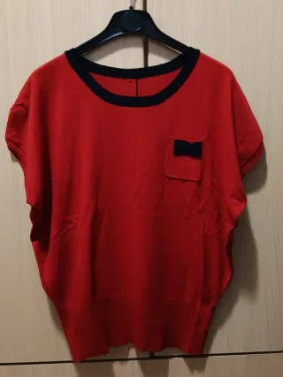 Jersey manga corta rojo y negro