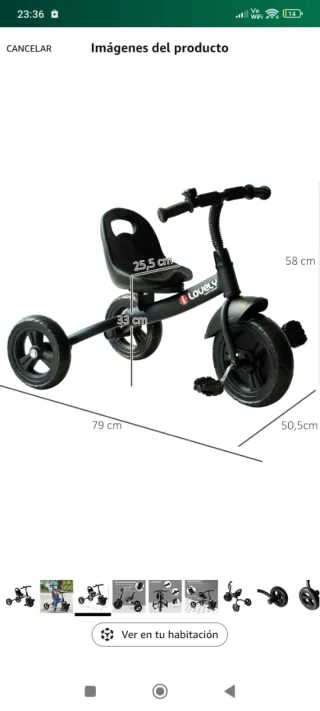 Triciclo Homcom Negro