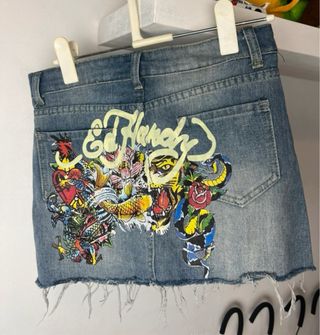 Falda Ed Hardy Vintage Desgastada