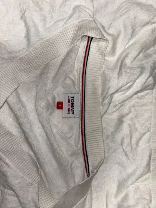 Suéter Tommy Hilfiger Blanco Cuello V