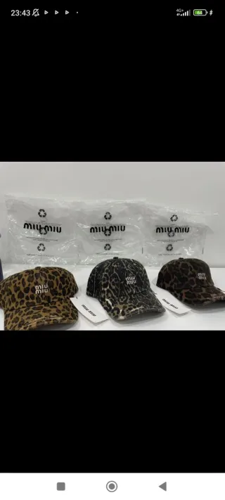 Cappellino Miu Miu stampa leopardata
