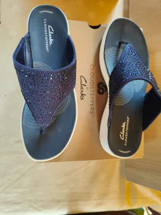 Sandalias Clarks Cloudsteppers Mujer Azul