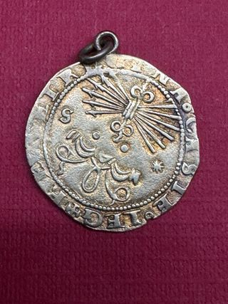 Colgante moneda antigua plata