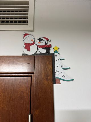 Decoración Navideña Puerta Muñeco Nieve Pingüino Á