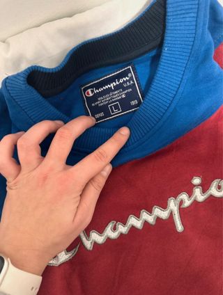 Sudadera Champion Roja y Azul