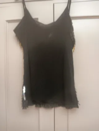 Top fiesta lentejuelas negro y dorado