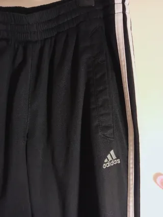 Pantalón Adidas Negro Rayas Blancas