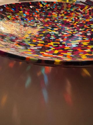 Plato Murano Arlecchino VeVé Glass vidrio art