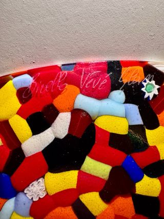 Plato Murano Arlecchino VeVé Glass vidrio art