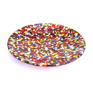 Plato Murano Arlecchino VeVé Glass vidrio art